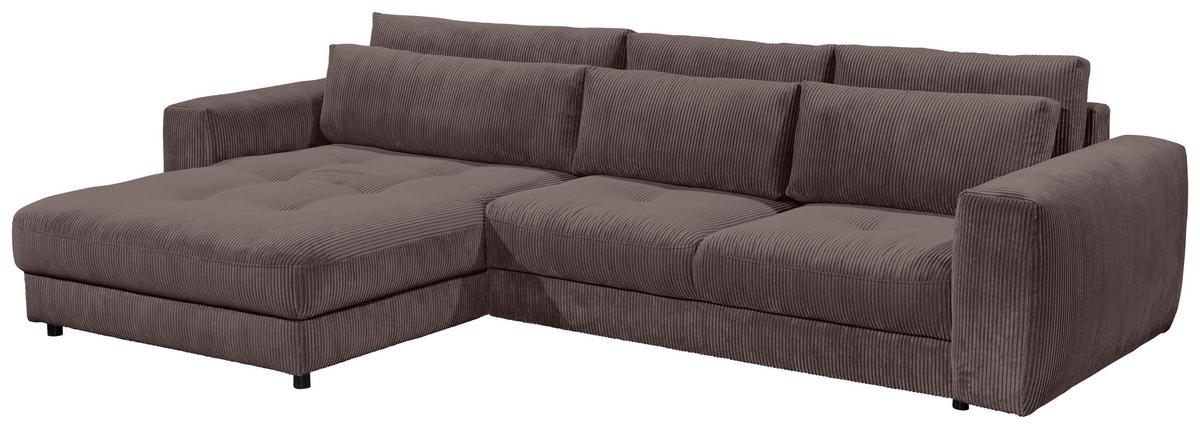 Ecksofa Barura 2s. Urc Mokka S: 194/333 Cm - Schwarz/Mokka, KONVENTIONELL, Holzwerkstoff/Textil (194/333cm) - MID.YOU