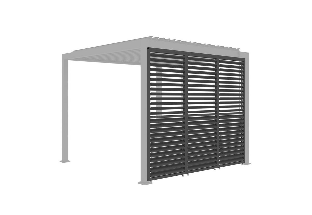 Lamellenwand verstellbar 93cm für Core+Pergola 3x4m und 3x6m - Anthrazit, Basics, Metall (92,5/234/4cm) - Gardenson