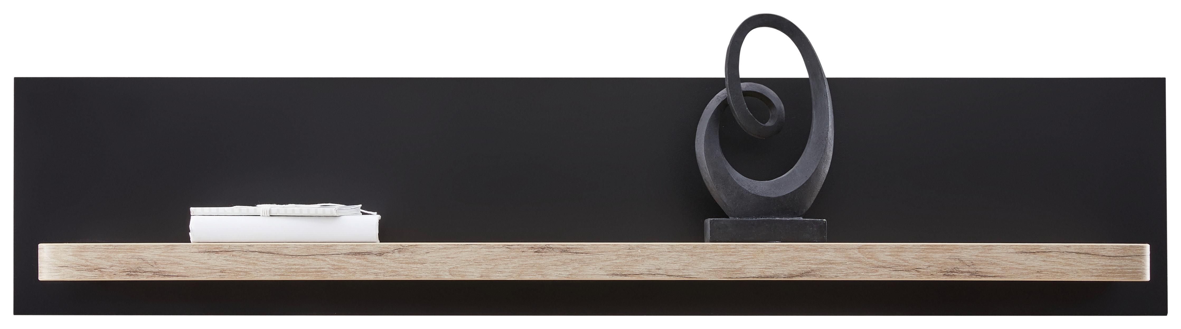 Wandboard Game B: 120 cm Schwarz Matt/Eiche Dekor - MODERN, Holzwerkstoff (120/25/22cm)