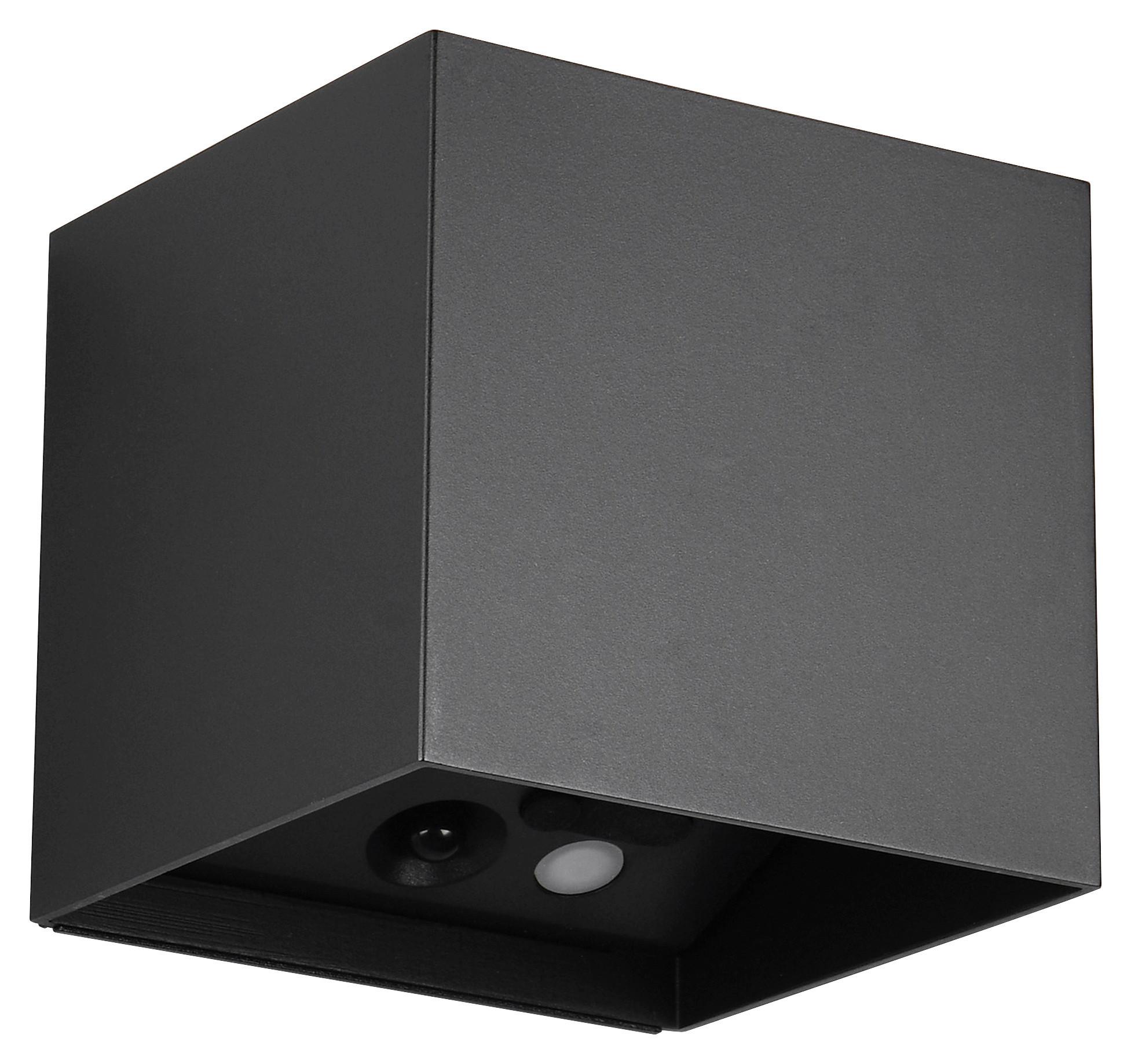 Led-wandleuchte Hill - Schwarz, MODERN, Kunststoff (10/10,5/10cm) - Luca Bessoni