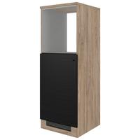 Skříňka na spotřebiče CAPRI - barvy dubu/černá, Konvenční, kov/kompozitní dřevo (60/168,5/60cm) - FlexWell