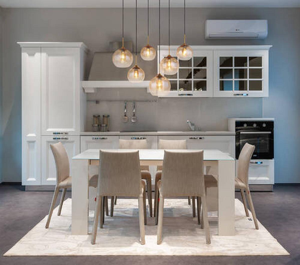 Hängeleuchte Exkl. 6xe27, 60w - Klar/Messingfarben, Design, Glas/Metall (97,5/40/150cm) - Globo