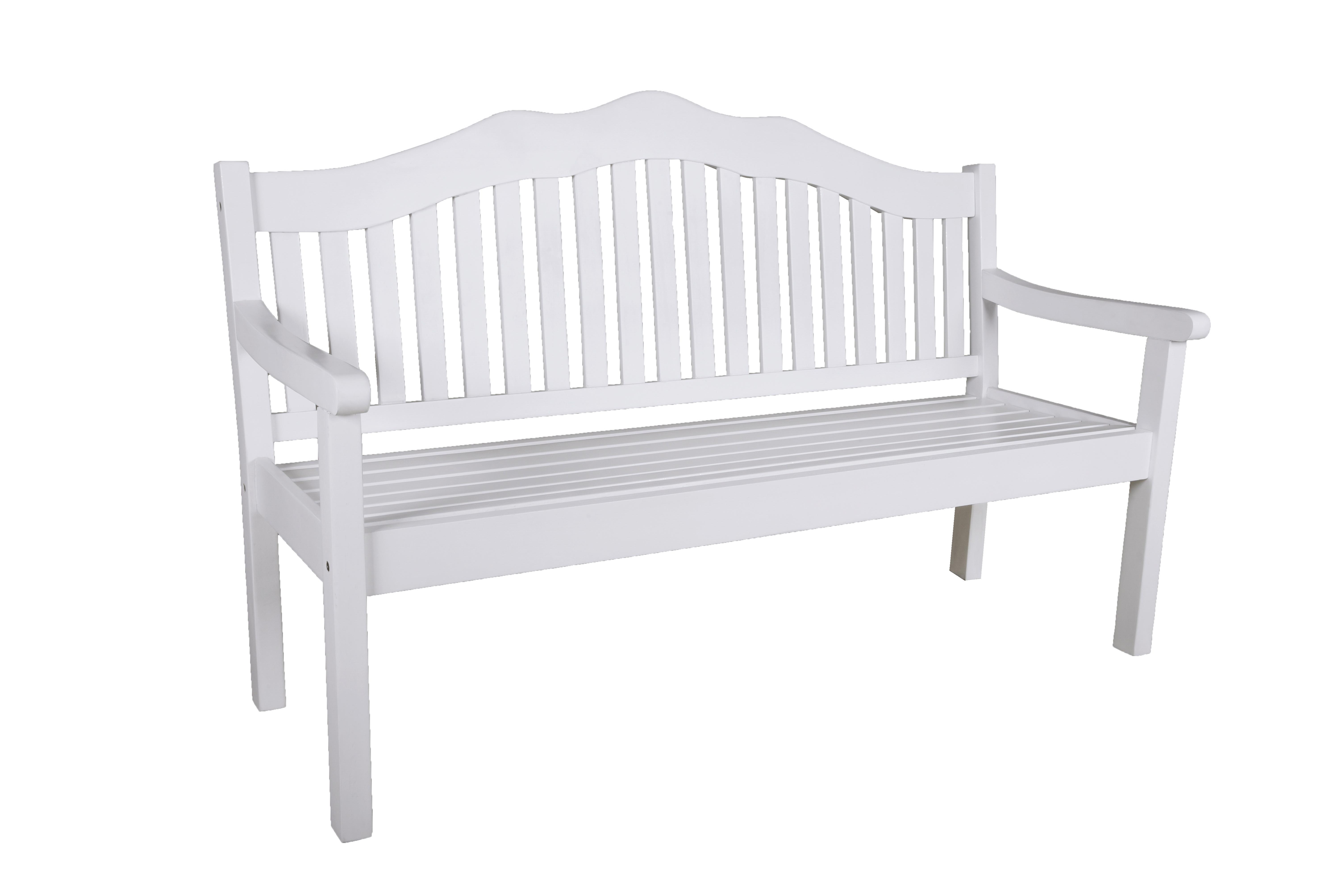 Gartenbank Eukalyptusholz Weiß 3-Sitzer Austin - Eukalyptusholzfarben/Weiß, Basics, Holz (160/103/64cm) - Gardenson