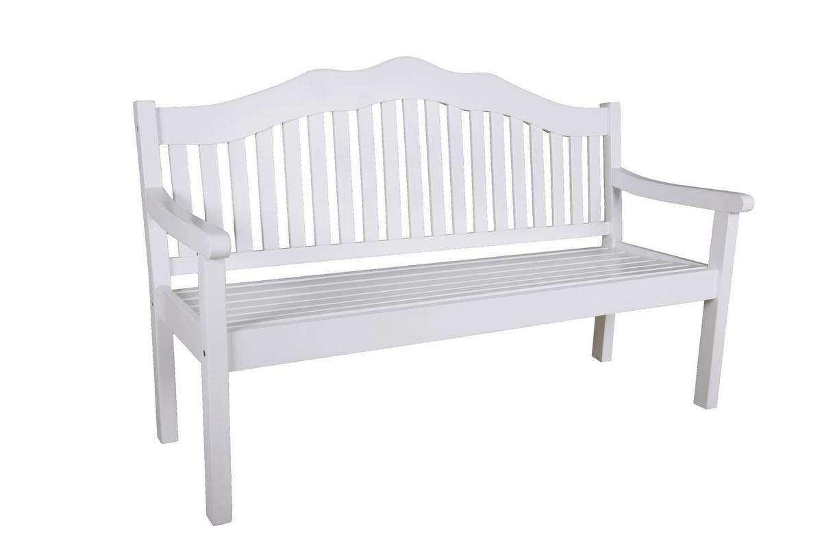 Gartenbank Eukalyptusholz Weiß 3-Sitzer Austin - Eukalyptusholzfarben/Weiß, Basics, Holz (160/103/64cm) - Gardenson
