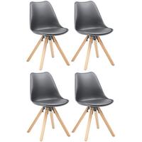 Stuhl-Set Vilnius - Schwarz/Naturfarben, LIFESTYLE, Holz/Kunststoff (48,5/84/55cm) - MID.YOU
