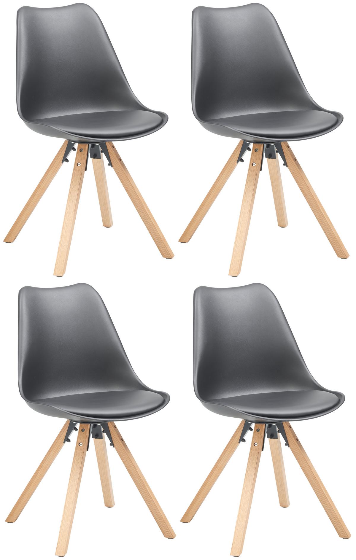 Stuhl-Set Vilnius - Schwarz/Naturfarben, LIFESTYLE, Holz/Kunststoff (48,5/84/55cm) - MID.YOU
