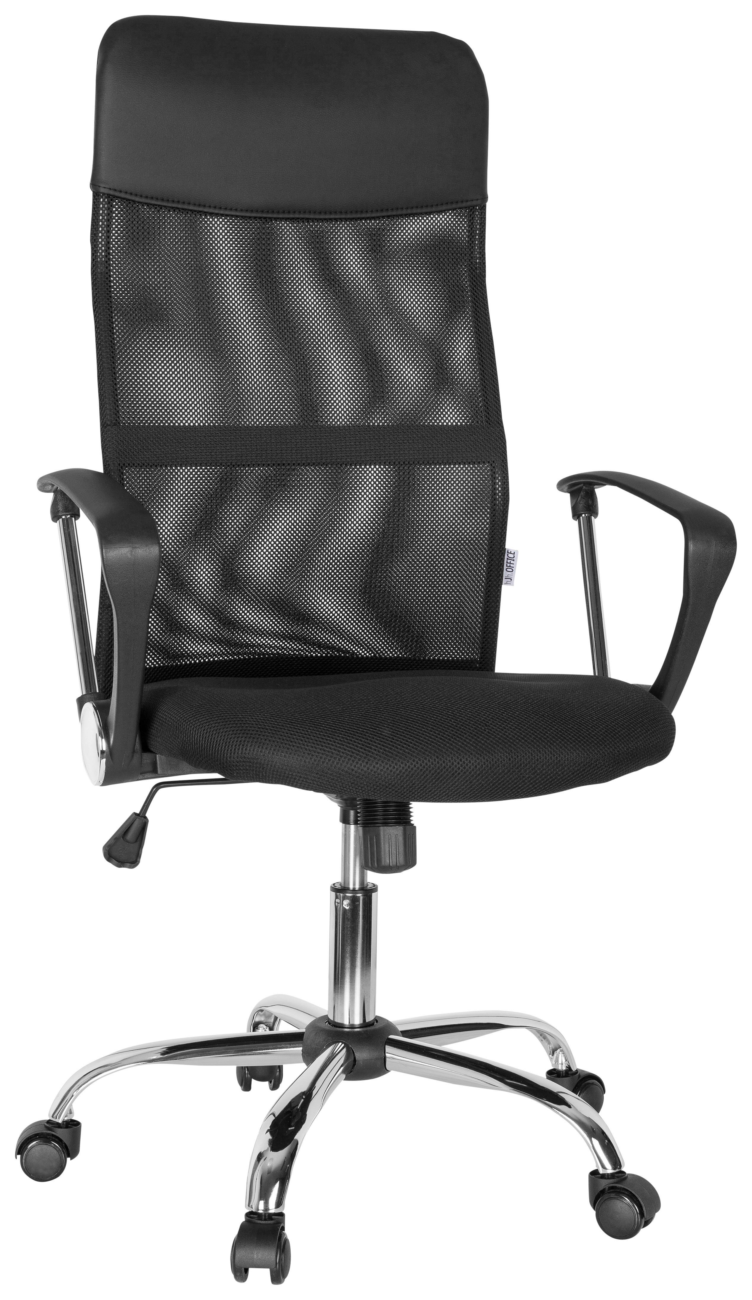 Drehstuhl Pure Net Schwarz - Chromfarben/Schwarz, MODERN, Kunststoff/Textil (64/118/60cm) - MID.YOU