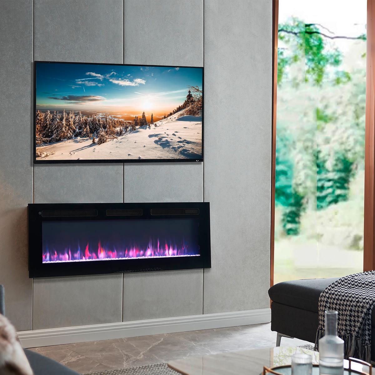 Elektrokamin Leif 50" - Schwarz, Basics, Holzwerkstoff/Metall (127/43/15cm)