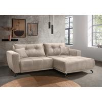 Ecksofa Restato, Creme S: 246x177 cm - Creme/Schwarz, MODERN, Textil (246/177cm) - MID.YOU