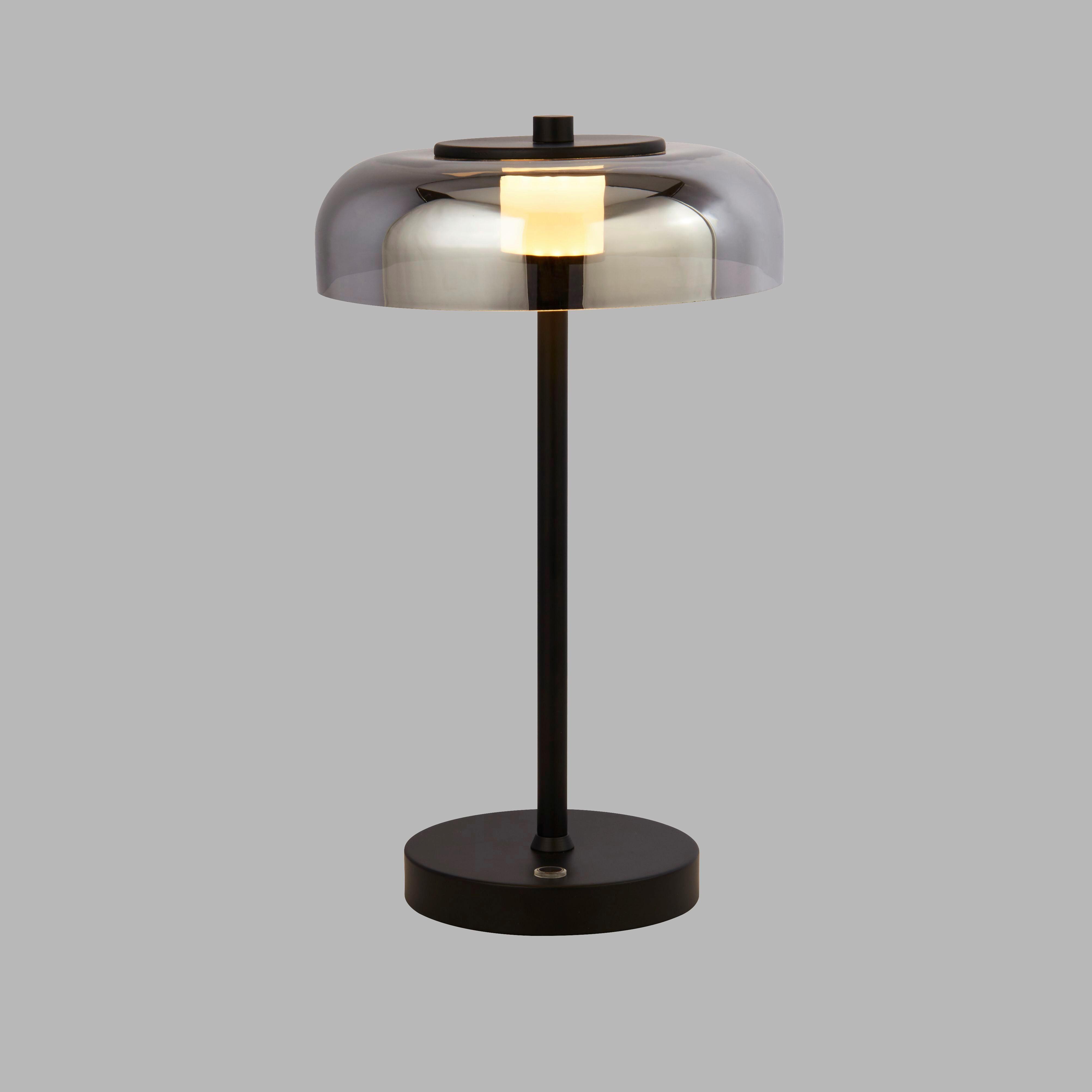 LED-Tischleuchte Eu59801-1sm - Schwarz, Basics, Glas/Metall (23/39cm)