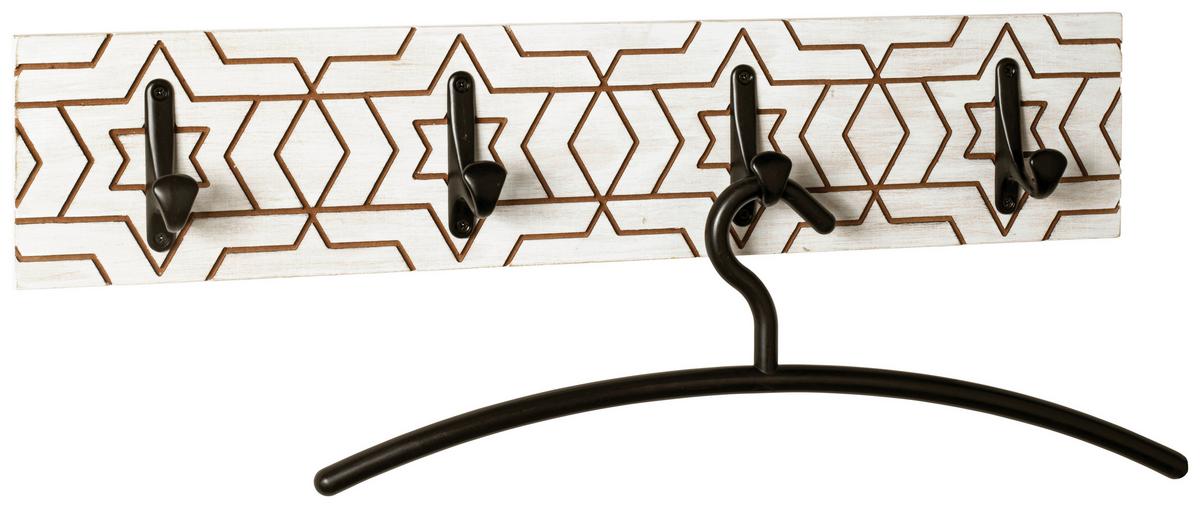 Hakenleiste Lina - Schwarz/Weiß, MODERN, Holzwerkstoff (60/13/6cm)