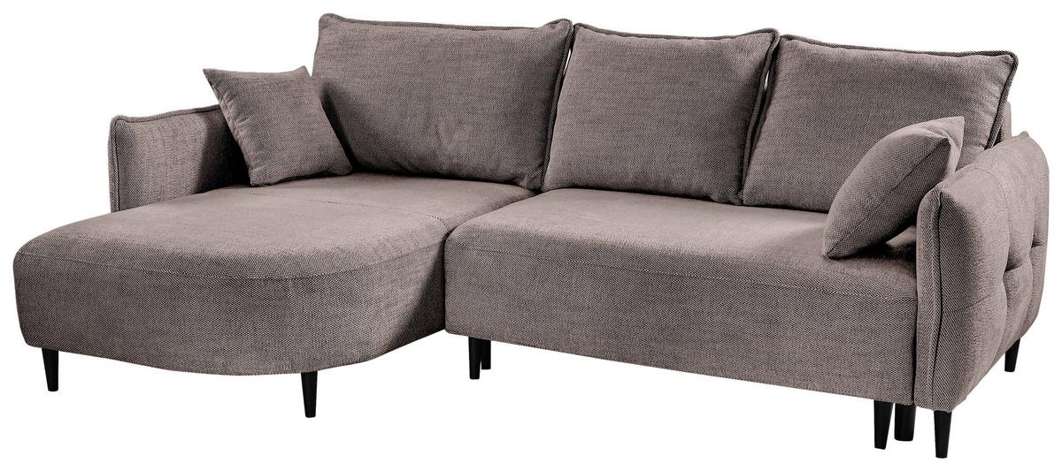 Ecksofa Sycylia Taupe/schwarz, 165 Cm - Taupe/Schwarz, Design, Textil (165/244cm) - MID.YOU