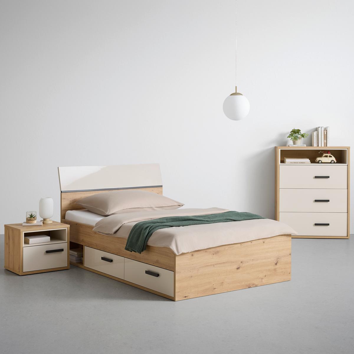 POSTEL S ÚLOŽNÝM PROSTOREM CASA MIA - kašmírová/dub artisan, Konvenční, kompozitní dřevo (120/200cm)