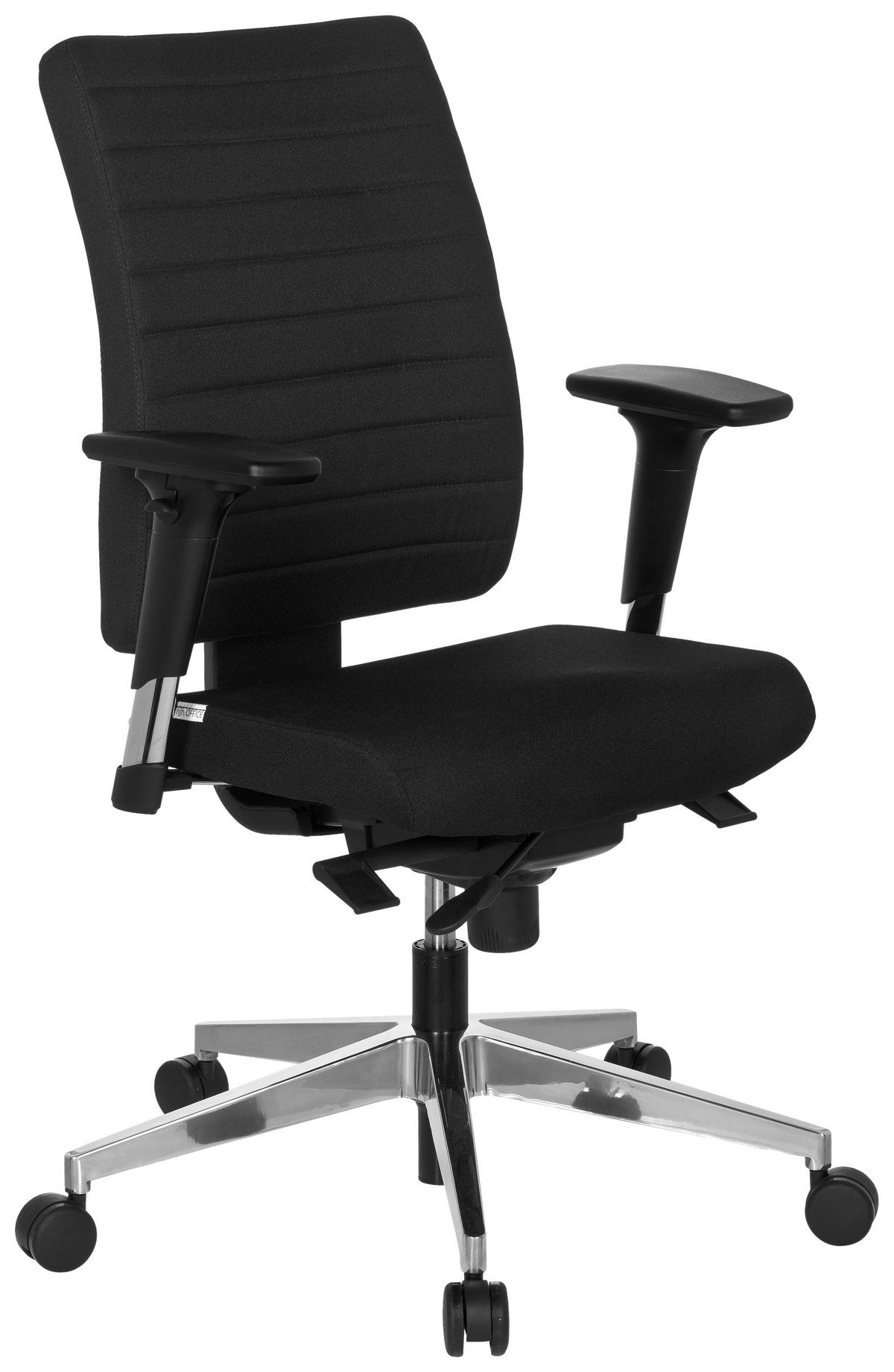 Drehstuhl Pro-Tec 350 Schwarz - Chromfarben/Schwarz, MODERN, Kunststoff/Textil (57/123/45cm) - MID.YOU