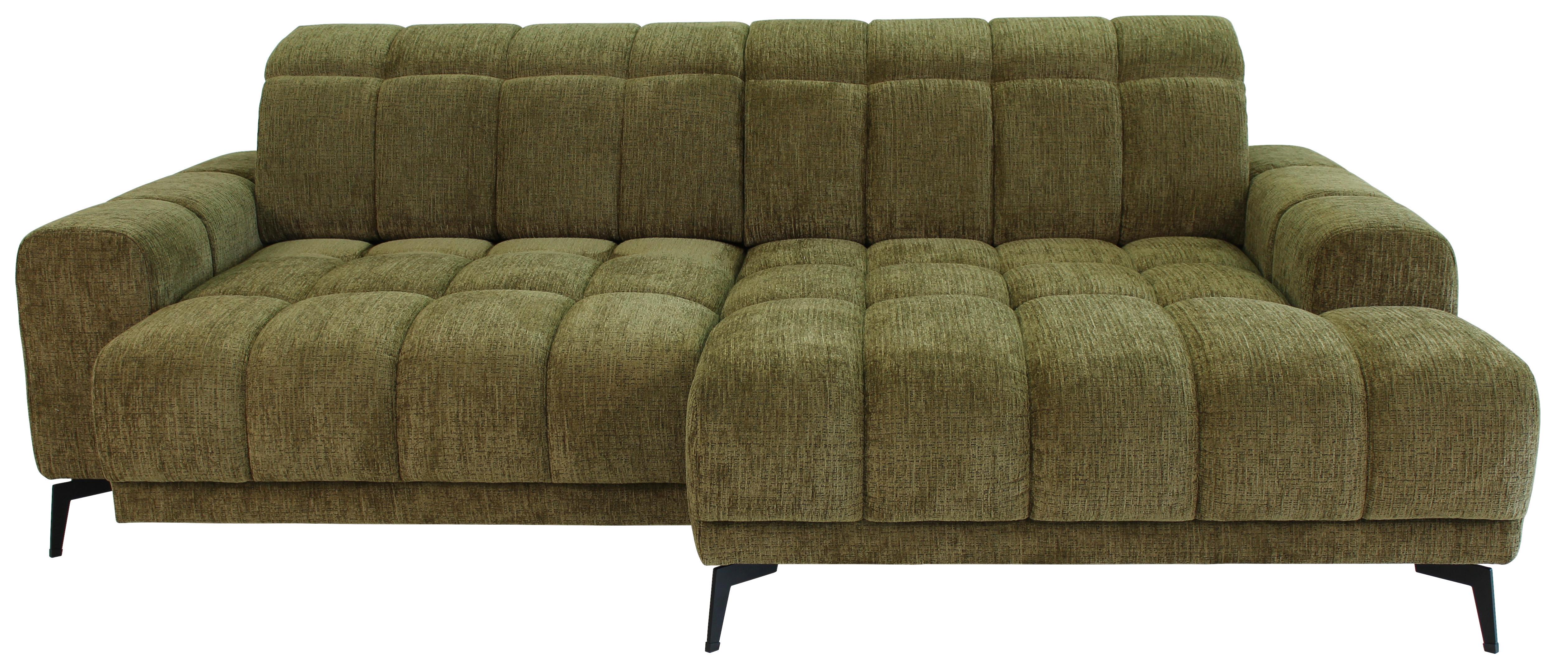 Rohová sedačka LAYA, pravá, olivově zelená žinylka KANSAS - olivově zelená, Moderní, textil (250/155cm) - Premium Living