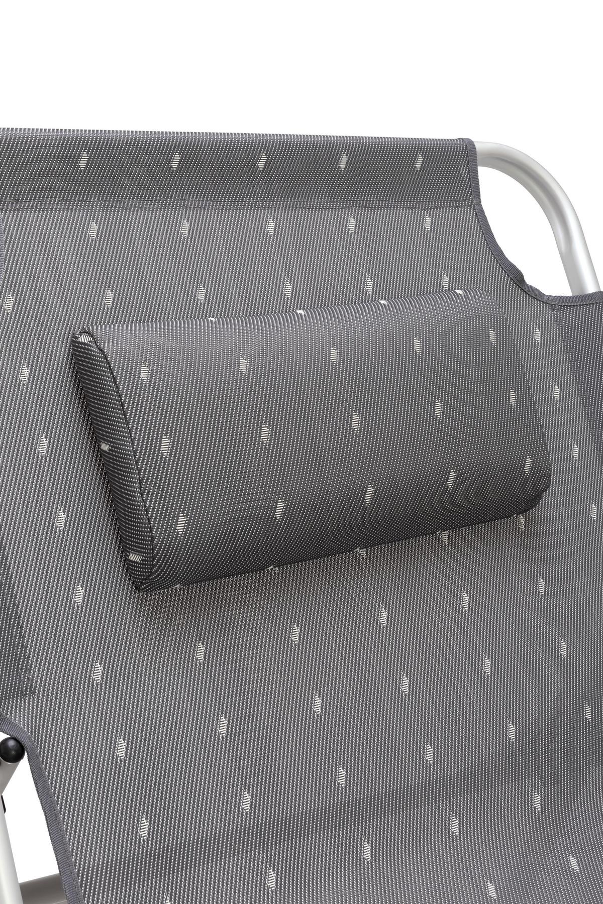 Sonnenliege Lucca Aluminium, Textillehne verstellbar - Grau, MODERN, Textil/Metall (227qm) - Greemotion