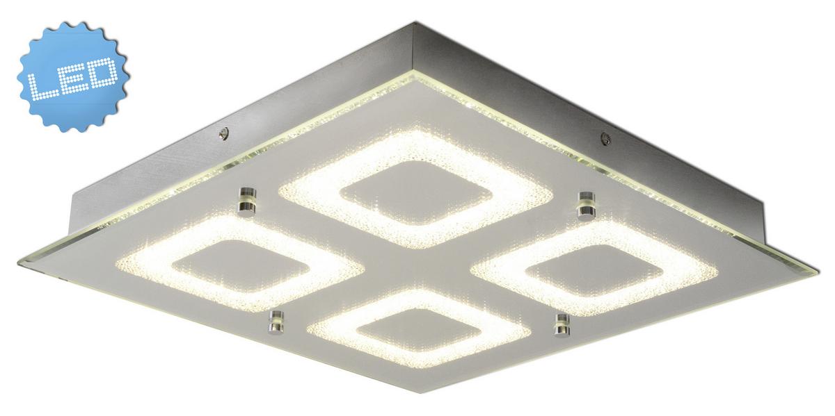 LED-Deckenleuchte Mirror L: 36 cm mit Kristallglas - Chromfarben, Basics, Glas/Metall (5,8cm) - Näve