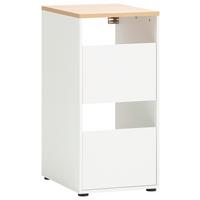 Mehrzweckschrank Weiß/eichefarben B: 45,1 Cm - Eichefarben/Schwarz, MODERN, Holzwerkstoff (45,1/95,8/60cm) - MID.YOU