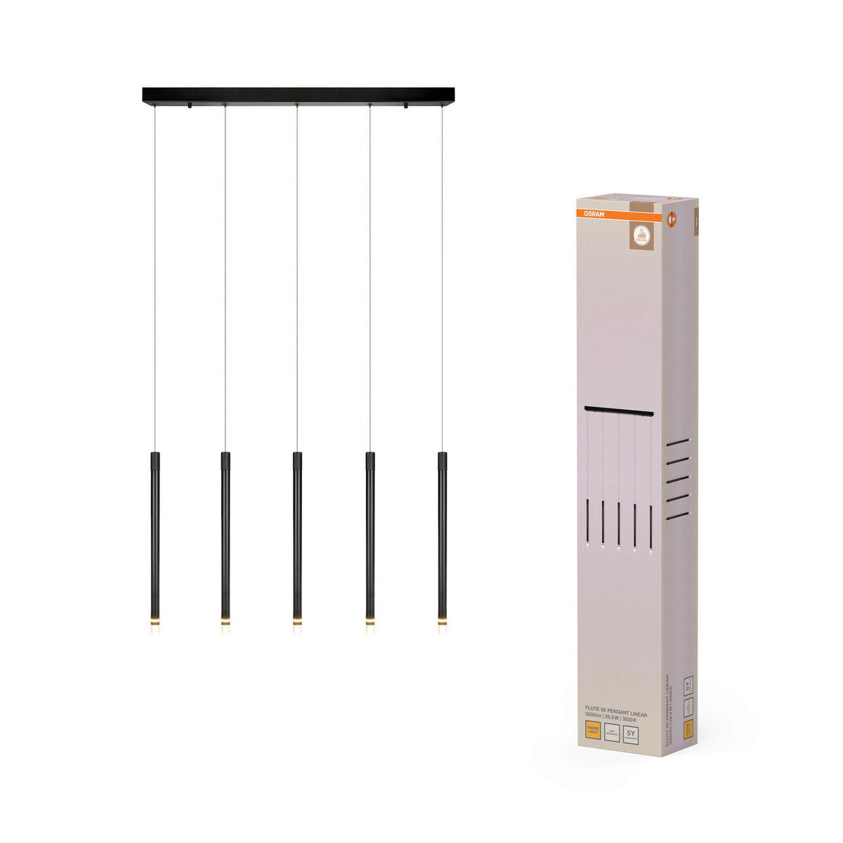 LED-PENDELLEUCHTE 28,5W, LED - Schwarz, Design, Kunststoff/Metall (85/8/150cm) - Osram
