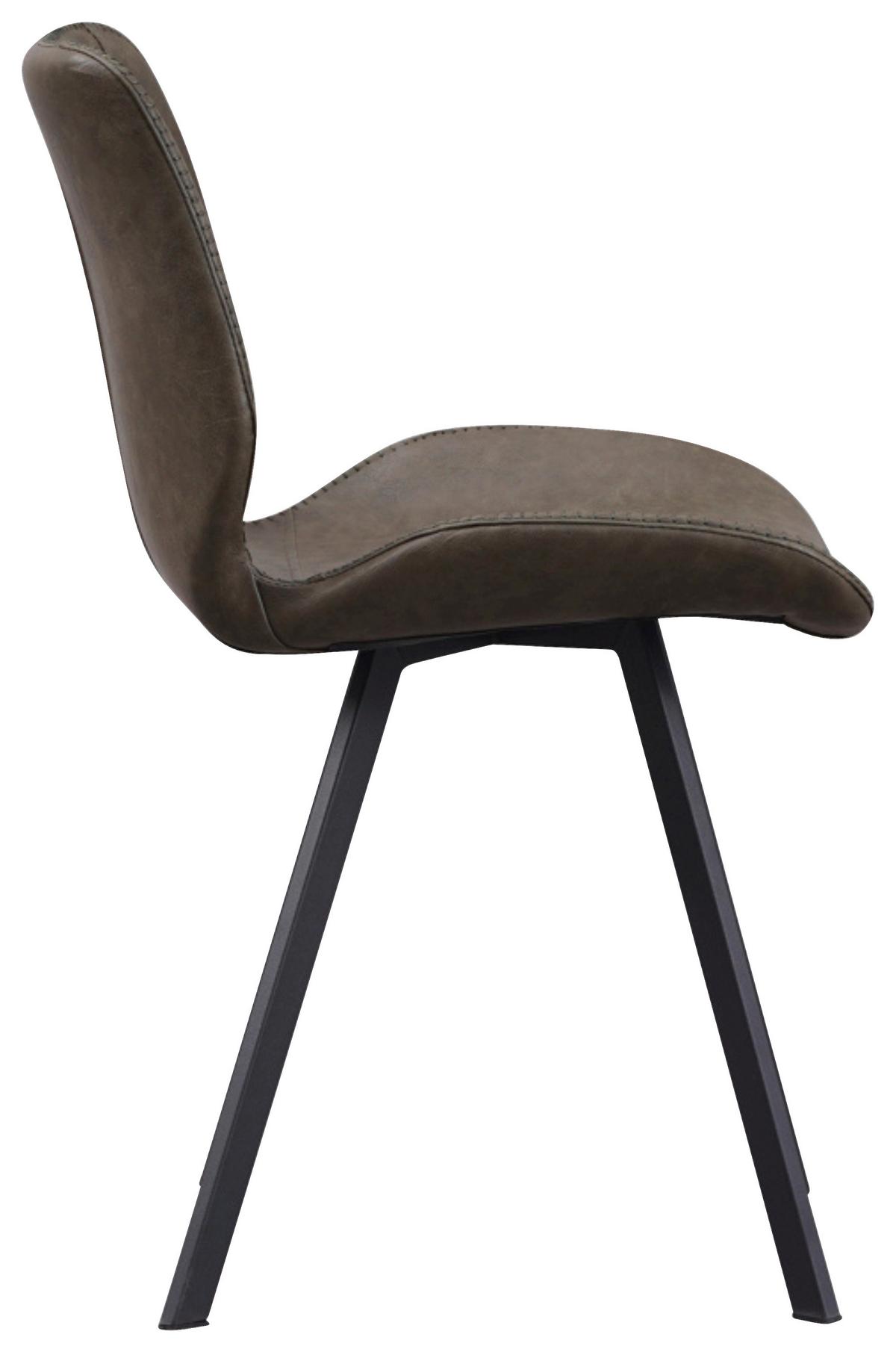 Stuhl-Set Barona - Dunkelgrün/Anthrazit, Design, Textil/Metall (44/80/55cm) - MID.YOU