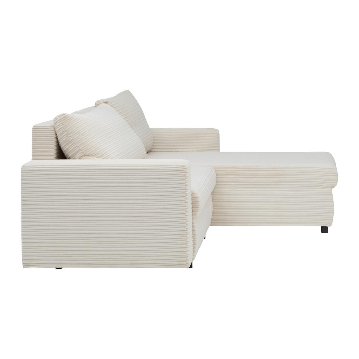 Rohová sedačka GENEVE, oboustranná, béžový manšestr - černá/béžová, Konvenční, textil/plast (225/86/167cm) - Mömax