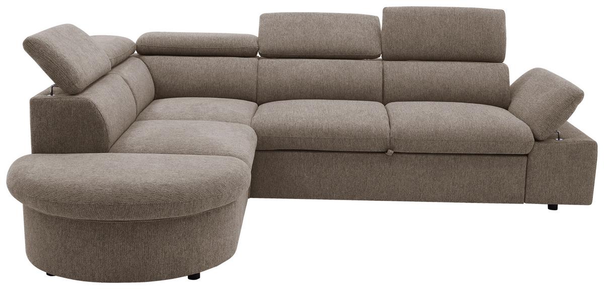 Ecksofa Firenze - Schwarz/Braun, Basics, Textil (219/265cm) - MID.YOU