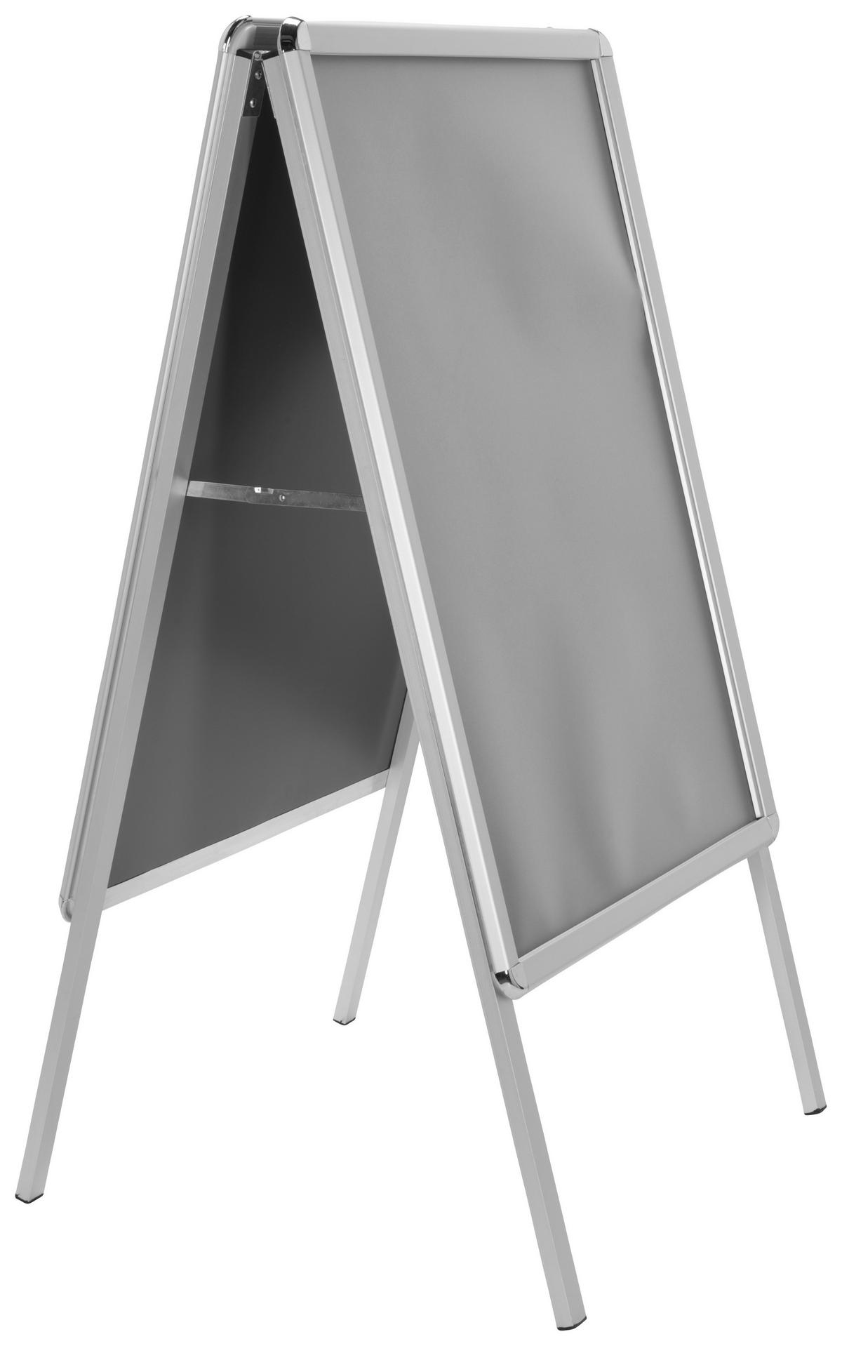 Plakatständer Agenda Ii - Silberfarben, Basics, Metall (62,5/115,5/61cm) - MID.YOU