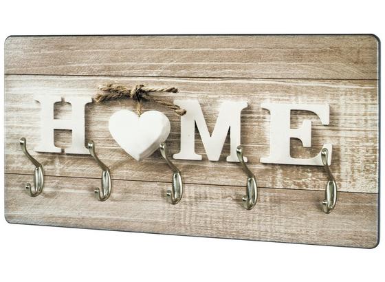 Lišta S Háčky Home 2 18891 - přírodní barvy/barvy nerez oceli, Moderní, kompozitní dřevo (60/30/8cm) Lišta S Háčky Home 2 18891 - přírodní barvy/barvy nerez oceli, Moderní, kompozitní dřevo (60/30/8cm)
