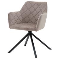 Stuhl Patti Beige, Sitzfl. 360° drehbar - Beige/Schwarz, KONVENTIONELL, Textil/Metall (58/81/54cm)