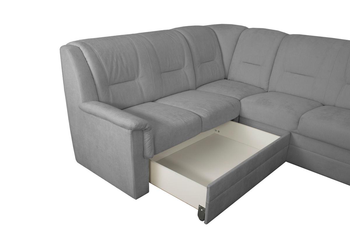 ECKSCHLAFSOFA Rafael, Grau S: 279x224cm - Beige/Schwarz, Trend, Textil (279/224cm)
