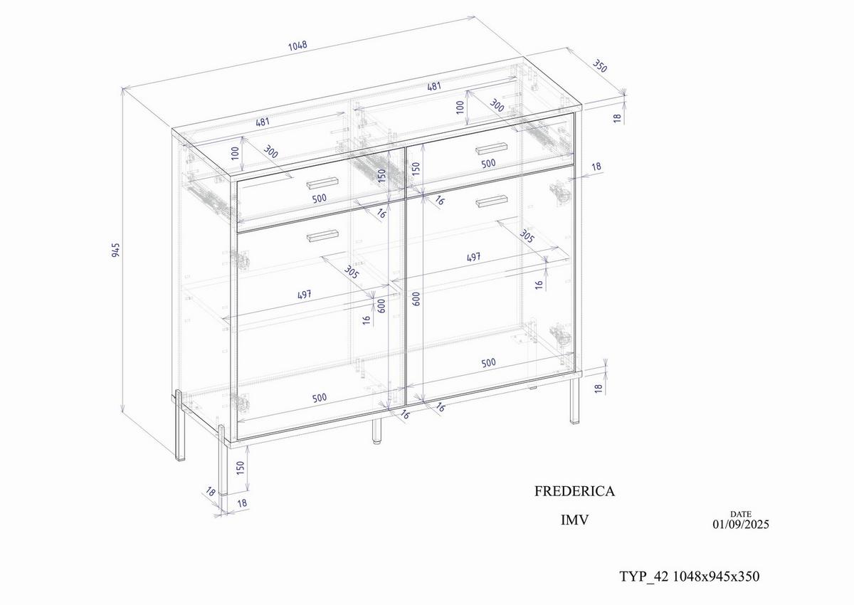 Kommode Fredericia Eichefarben Kaschmir B: 105 cm - Kaschmir/Eichefarben, Design, Holzwerkstoff (105/95/35cm) - MID.YOU