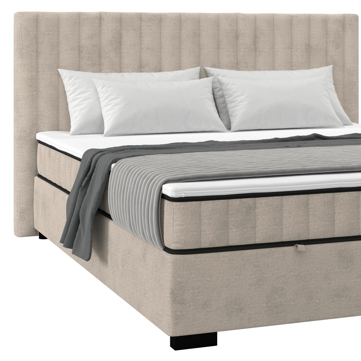 Boxbett Maya 200 - Sandfarben/Schwarz, MODERN, Holz/Holzwerkstoff (200/200cm)