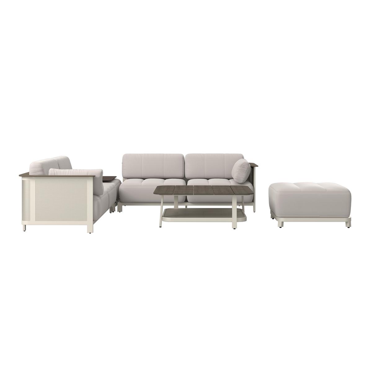 TERASOVÁ SEDACIA SÚPRAVA MARA - biela/svetlosivá, Modern, kov/textil (269/269cm) - Bessagi Garden