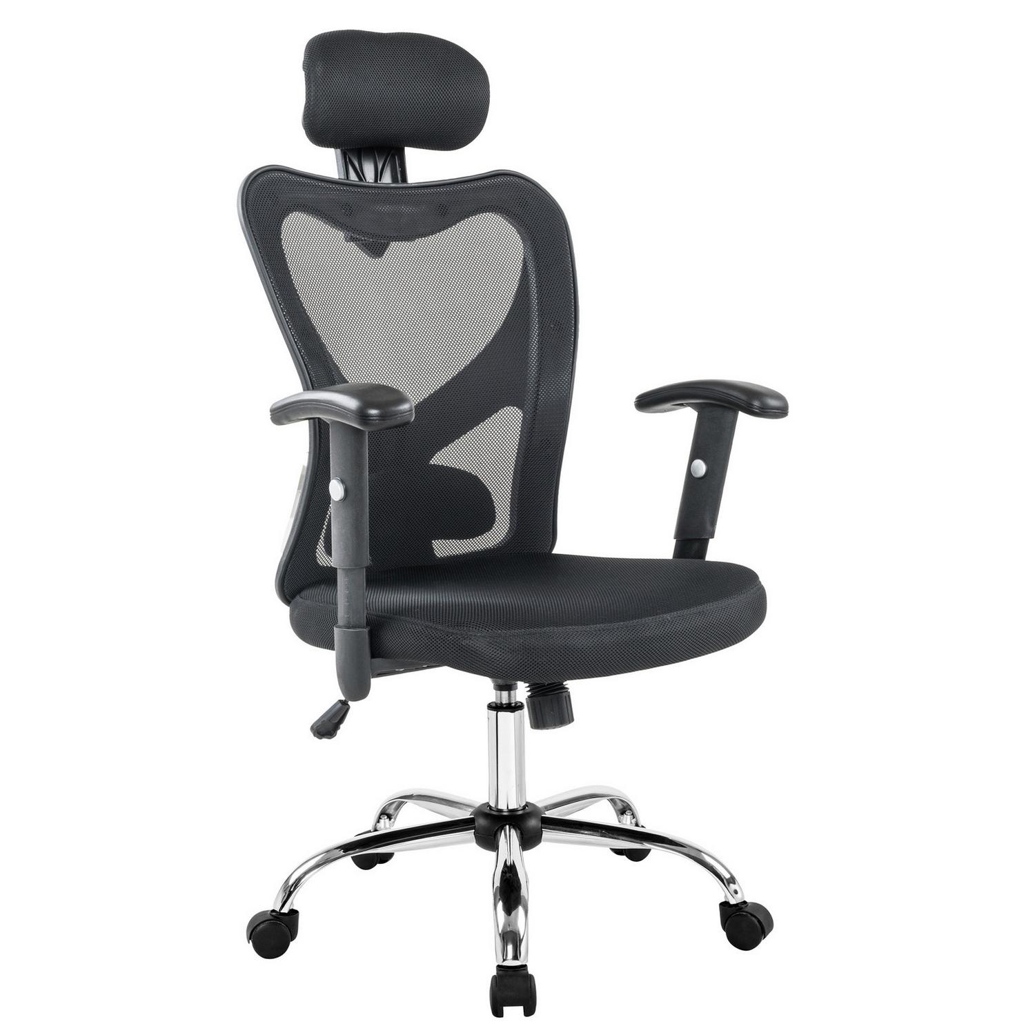 Drehstuhl Schwarz/Silberfarben B: 65cm Schwarz, Silberfarben
