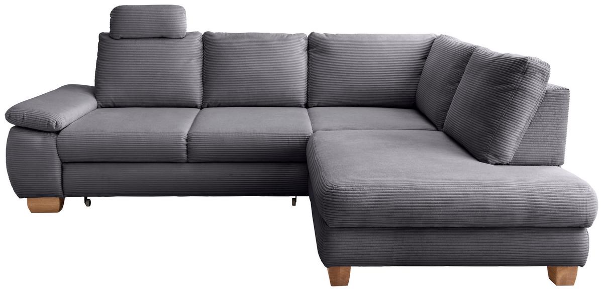 Eckschlafsofa Positano Dunkelgrau S: 261x206 Cm - Wildeiche/Dunkelgrau, MODERN, Textil (261/206cm) - Livetastic
