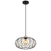 Hängeleuchte Greys Schwarz Goldfarben D: 40 cm - Goldfarben/Schwarz, Design, Kunststoff/Metall (40/150cm) - Globo