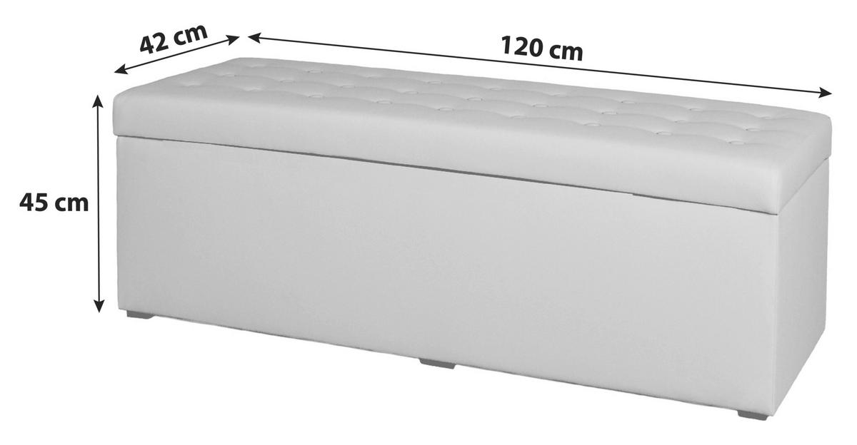 Hockerbank Pouf Welle Grau H: 45 Cm Mit Stauraum - Schwarz/Grau, Basics, Textil (120/45/42cm) - P & B