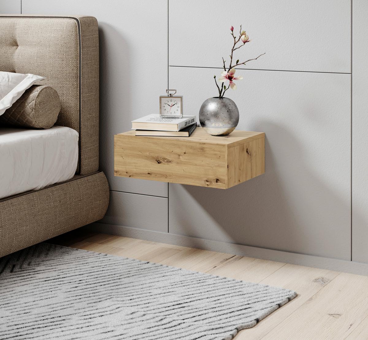 Nachkästchen Eiche Artisan H: 14 cm Tajo - Eiche Artisan, MODERN, Holzwerkstoff (42/14/30cm) - Livetastic