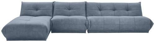 Ecksofa Giselle Blaugrau S: 185x390 Cm - Blaugrau, Trend, Textil (185/390cm) - Livetastic