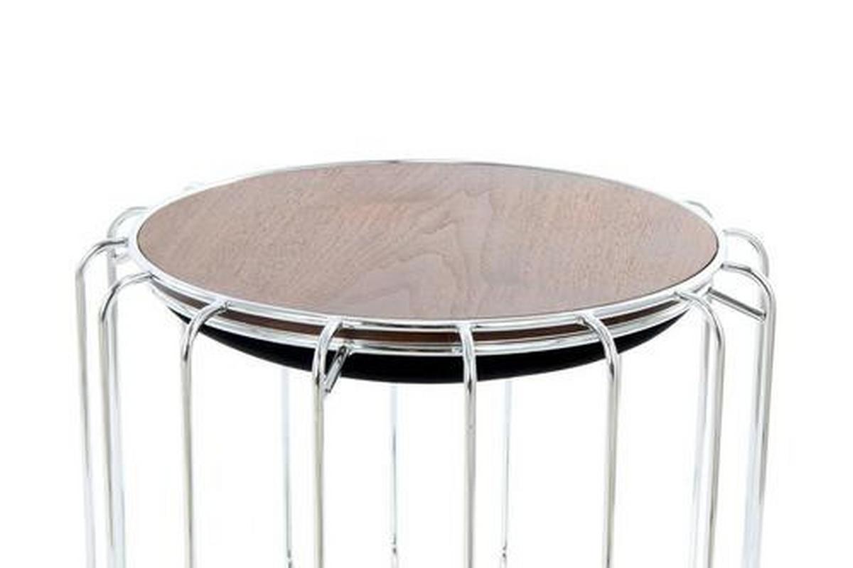 Beistelltisch/Pouf 2 in 1 Comfortable Silber/Schwarz - Silberfarben/Schwarz, Basics, Glas/Holzwerkstoff (50/50/45cm) - Kayoom