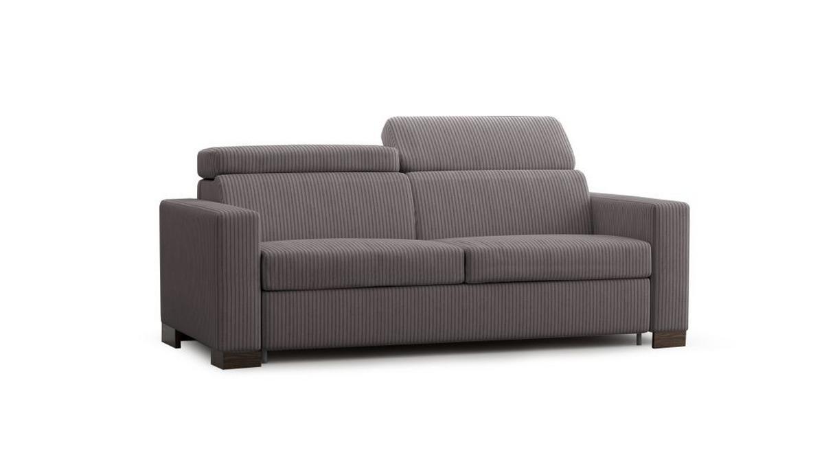 Rozkláadací pohovka BARI, šedá, manšestr, s lůžkem - šedá, Basics, dřevo (200/80-98/101cm)