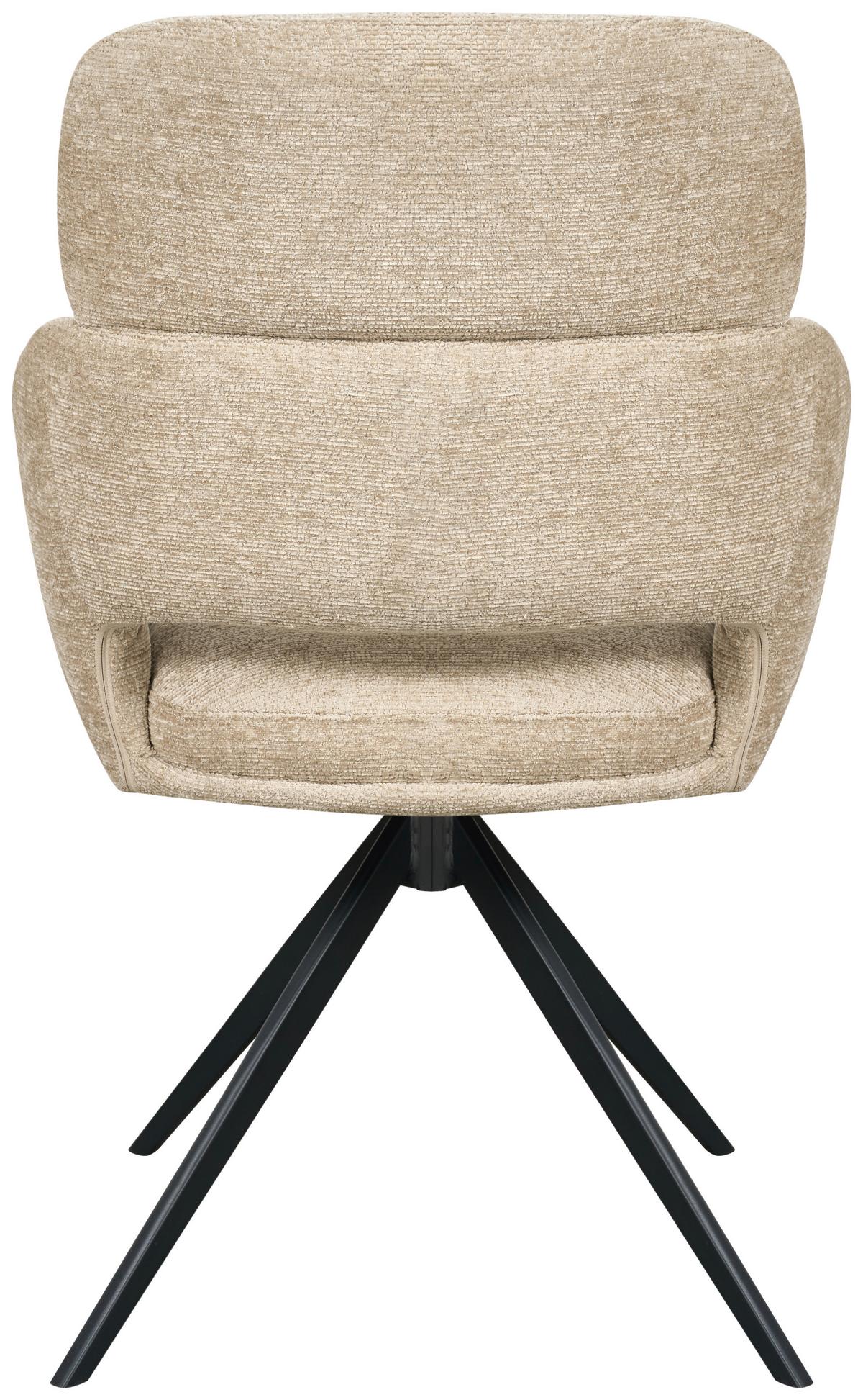 Armlehnstuhl Lyon Khaki B: 57,5 cm - Khaki/Schwarz, MODERN, Textil/Metall (57,5/85/61cm) - Livetastic
