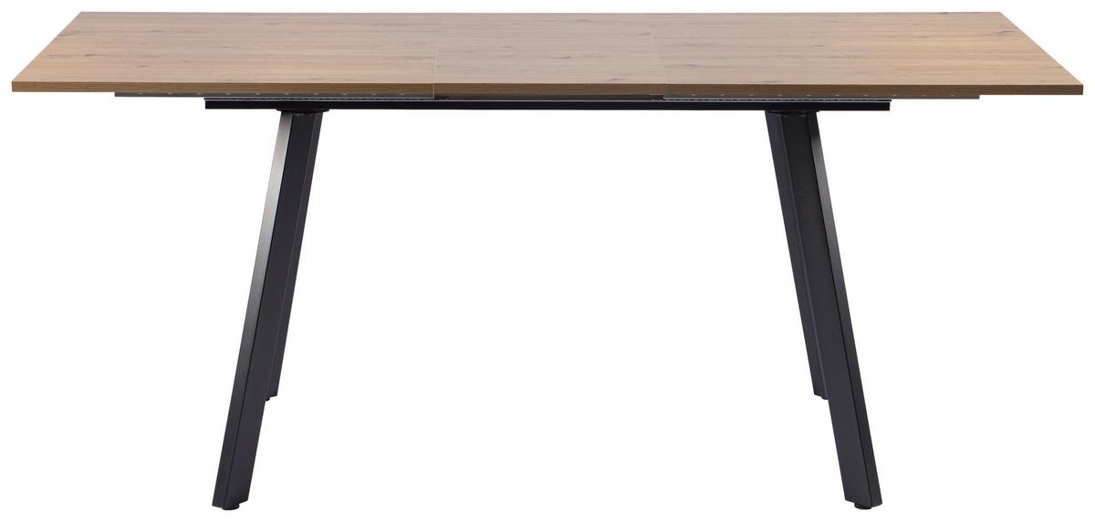 Esstisch Theo Eiche Artisan L: 140-180 cm - Schwarz/Eiche Artisan, MODERN, Holzwerkstoff/Metall (140/180/90/76cm) - Livetastic
