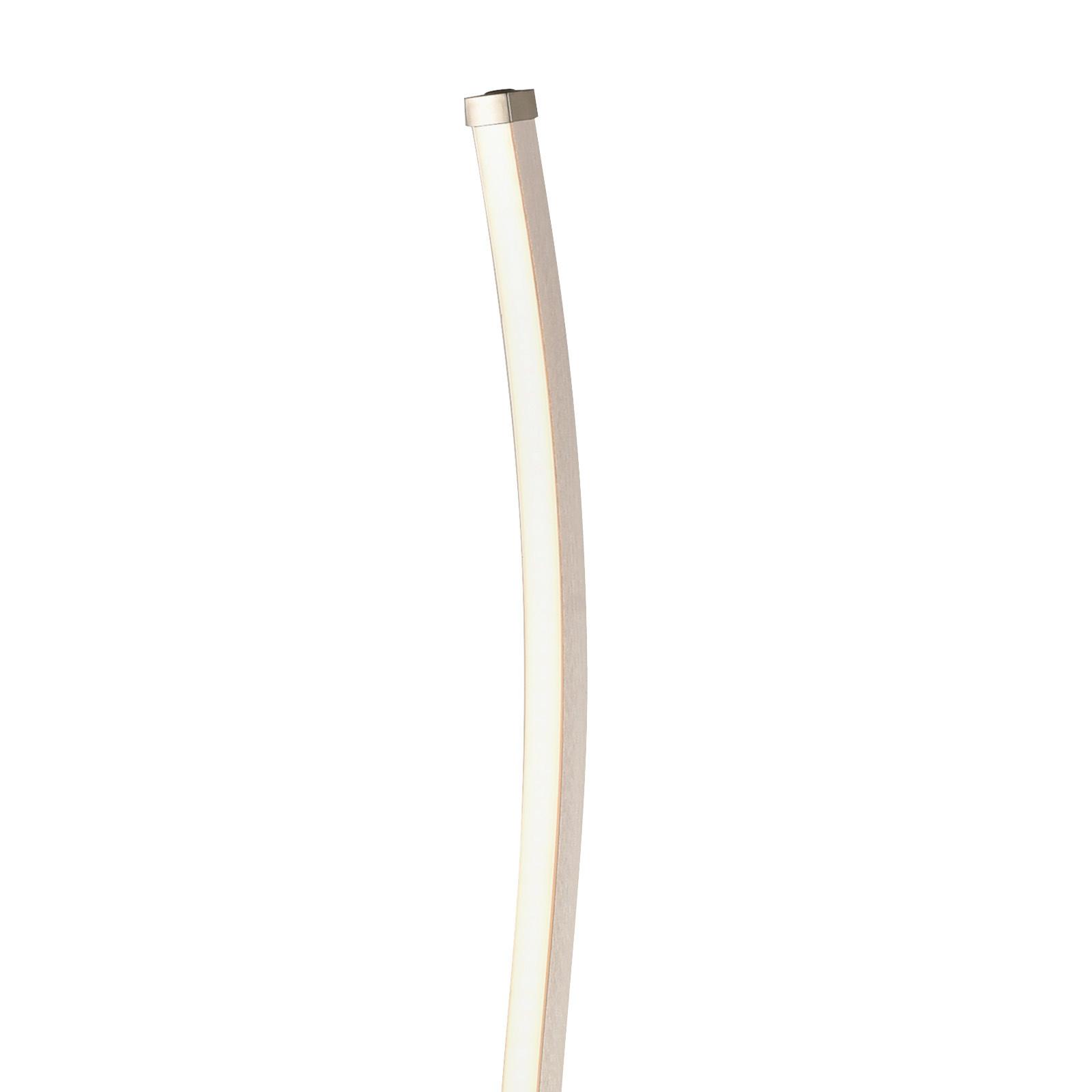 LED-Stehlampe Alison dimmbar Silber, Schlank Geschwungen - Silberfarben/Weiß, MODERN, Kunststoff/Metall (22/145cm) - Luca Bessoni