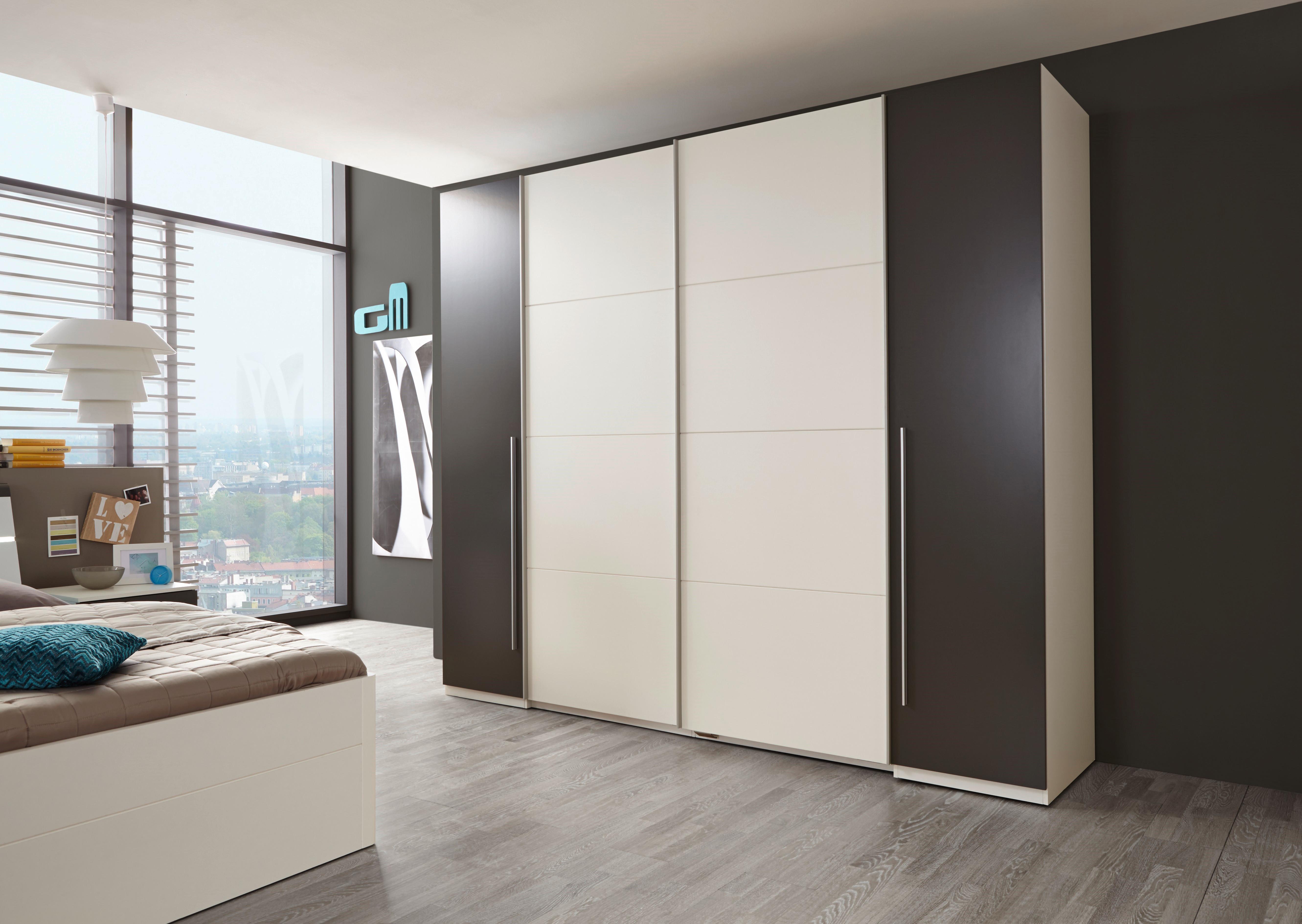 Schwebetürenschrank B: 270 cm Match2time Grau/Weiß - Weiß/Grau, Basics, Holzwerkstoff (270/225/61cm) - Carryhome