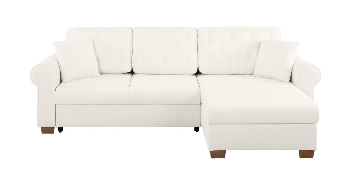Ecksofa Arles, Creme 10 S: 266x161 Cm - Buchefarben/Creme, Design, Textil (266/161cm) - MID.YOU