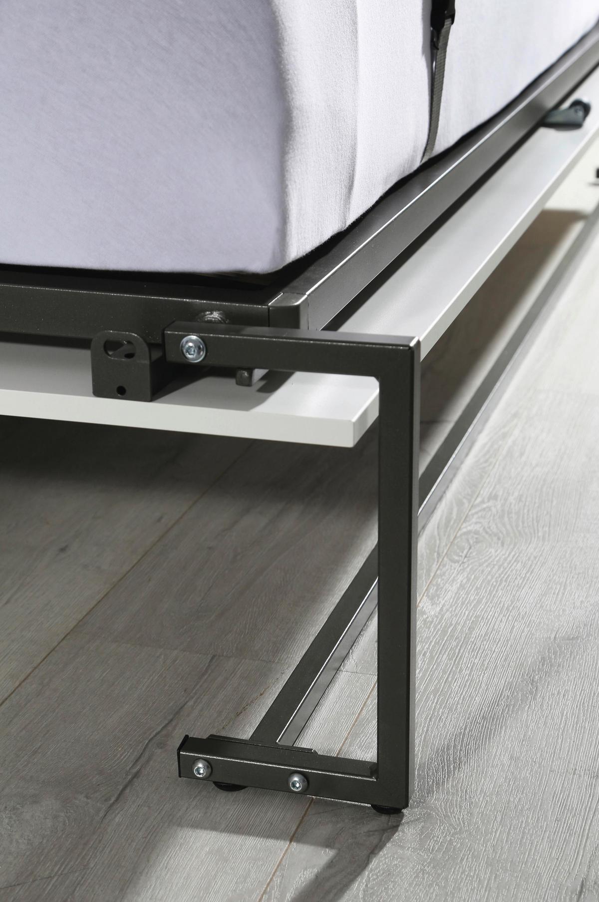 Schrankbett 90x200 cm Albero Grau/Weiß, Dekor - Weiß/Grau, Design, Holzwerkstoff (90/200cm) - Rauch Möbel