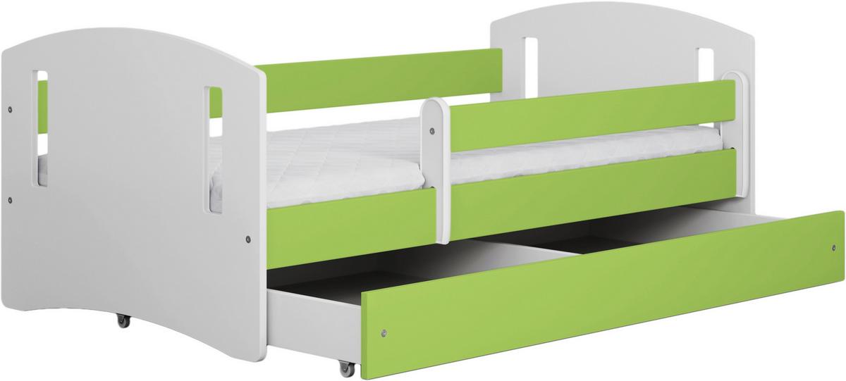 KINDER-/JUNIORBETT Classic Grün/Weiß 80x180cm - Birkefarben/Weiß, MODERN, Holz/Holzwerkstoff (80/180cm) - MID.YOU