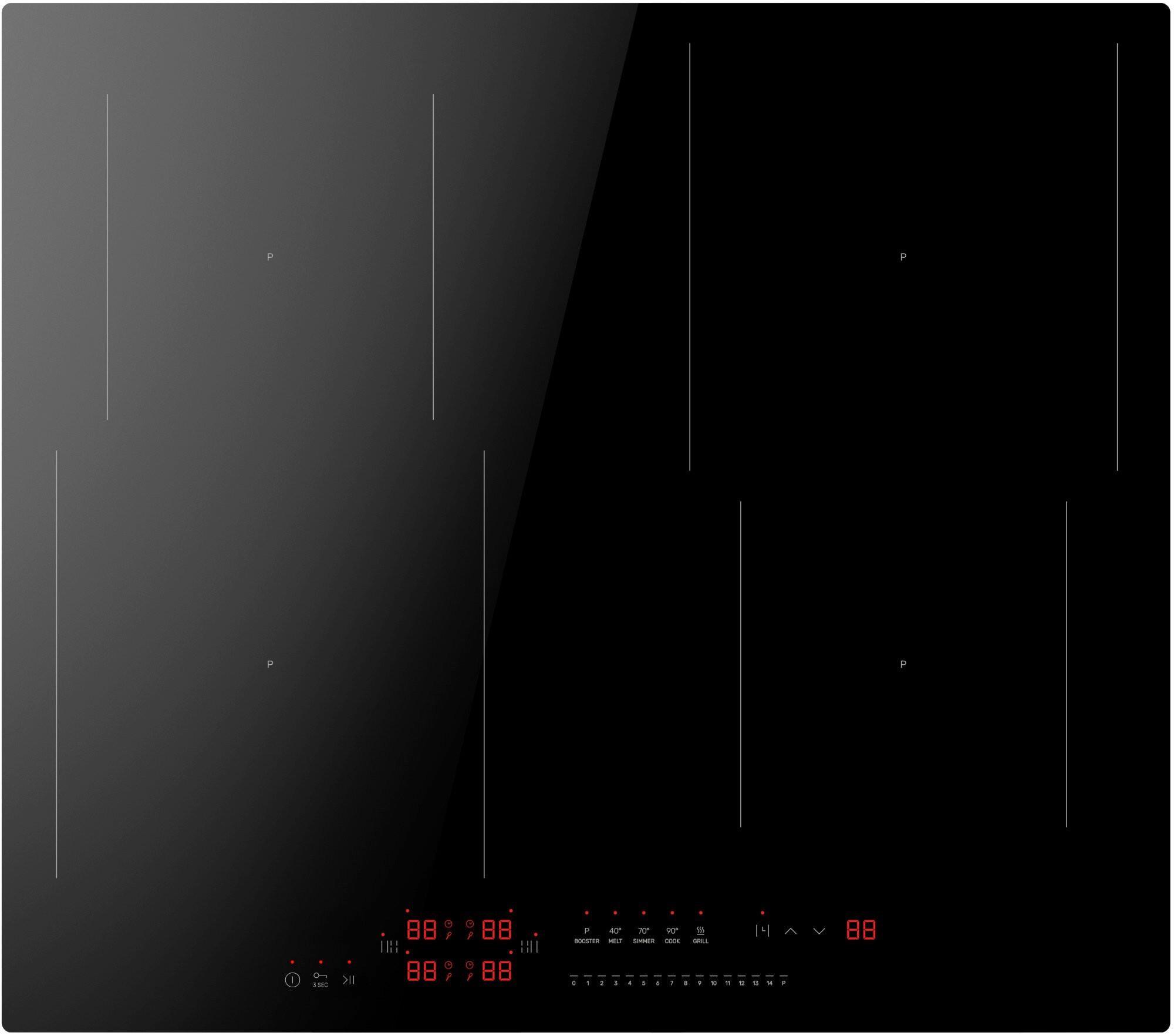 Induktionskochfeld Kmi 774 660 C - Schwarz Hochglanz, MODERN, Glas (59,2/4,9/52,2cm) - Amica