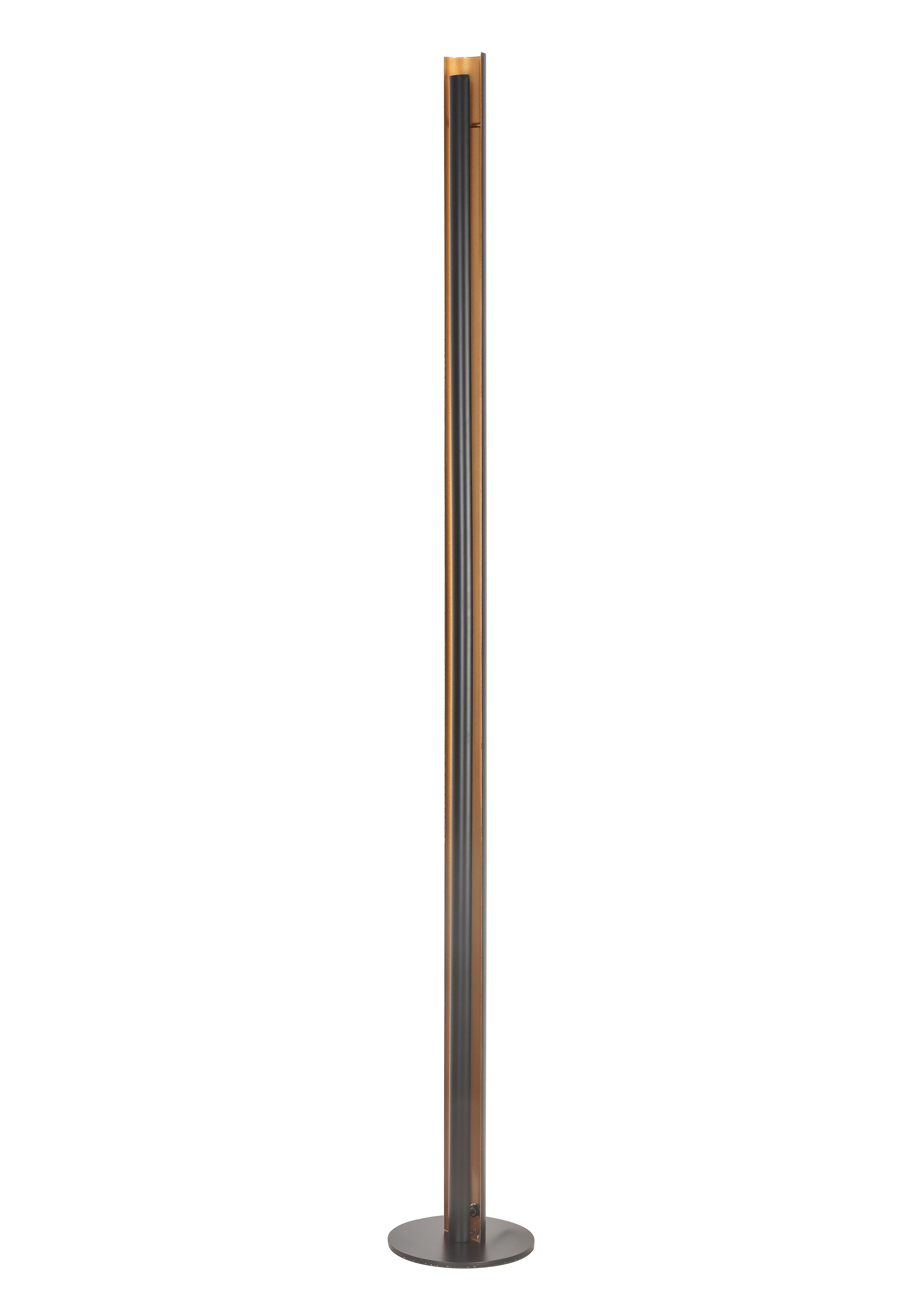 Stojacia Led Lampa Gumo, P/v: 20/144cm - čierna/zlatá, Moderný, kov (18/144cm) - Modern Living